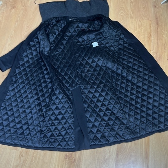 Sophia Cashmere Sz 8-10 Black Interior Quilt Cashmere Hidden Snap Front Coat - Picture 10 of 10